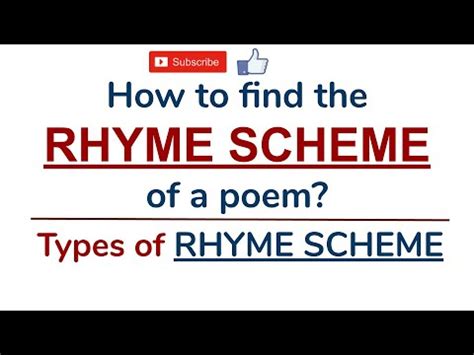 Rhyme Scheme of a poem / Types of Rhyme Scheme - YouTube