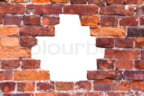 Hole in the old brick wall | Stock Photo | Colourbox