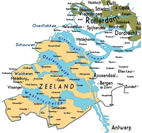 Map of Zeeland in Netherlands | Zeeland, Netherlands, Map