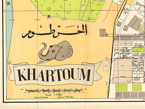 Vintage Map of Khartoum Old Khartoum Map Khartoum Print - Etsy