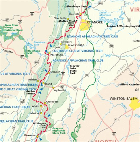 Appalachian Trail Map West Virginia Section | Virginia Map