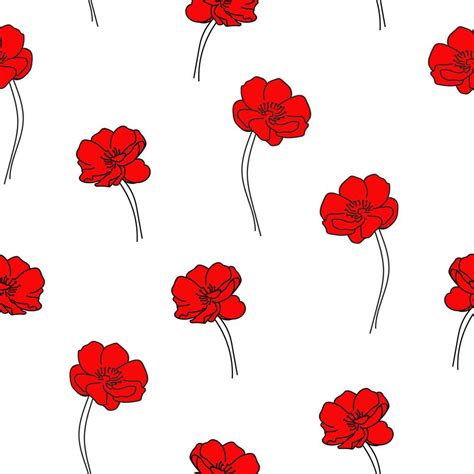 Red flowers on white background .eps 19600747 Vector Art at Vecteezy