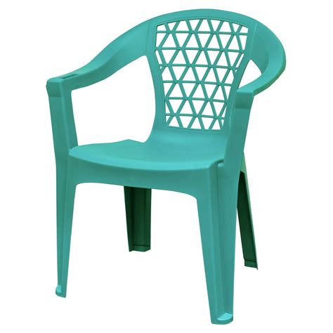 Adams Penza Outdoor Resin Stack Chair with Phone Holder, Plastic Patio Furniture, Teal - Walmart ...