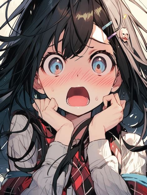 Premium AI Image | surprised anime girl face Cross eyed mouth open ...