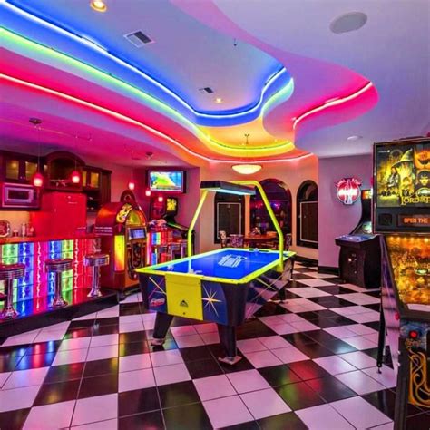 luxury arcade room - Google Search | Arcade game room, Arcade room, Game room design