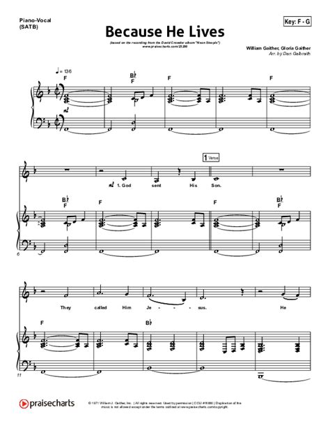 Because He Lives Sheet Music PDF (David Crowder) - PraiseCharts