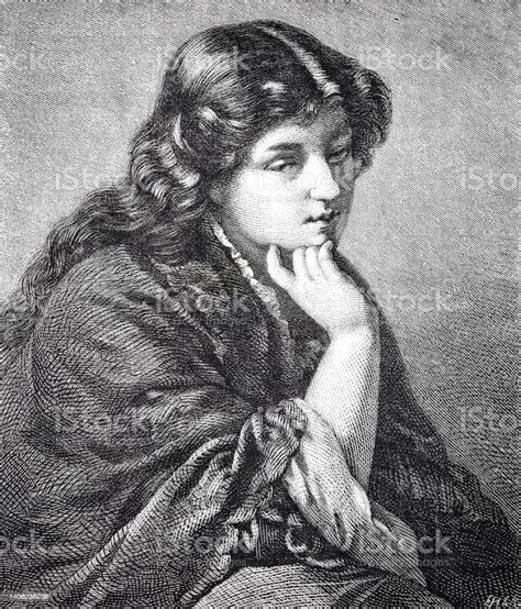 Female Teenager Lost In Thoughts Hand On Chin Side View Stock Illustration - Download Image Now ...
