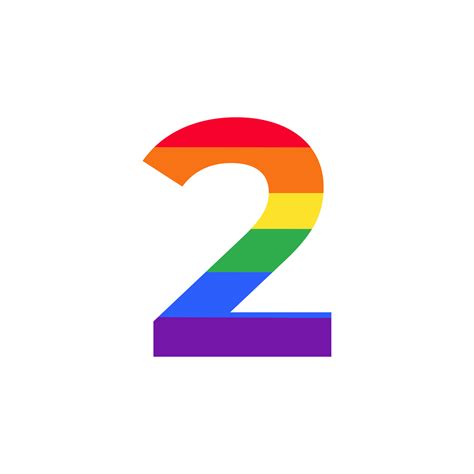 Number 2 Colored in Rainbow Color Logo Design Inspiration for LGBT Concept 6258173 Vector Art at ...