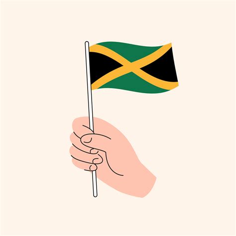 Cartoon Hand Holding Jamaican Flag. Flag of Jamaica, Concept ...