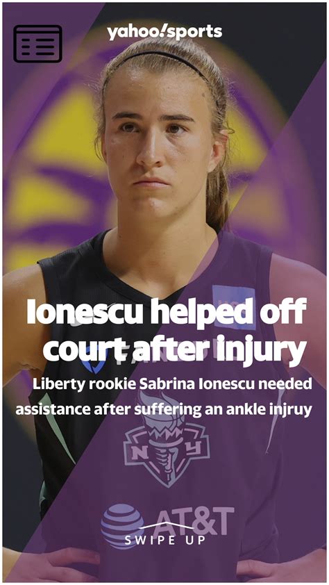 Liberty star rookie Sabrina Ionescu helped off court with sprained ...