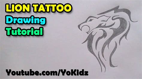 How to draw tattoos | Lion Tattoo on paper - YouTube