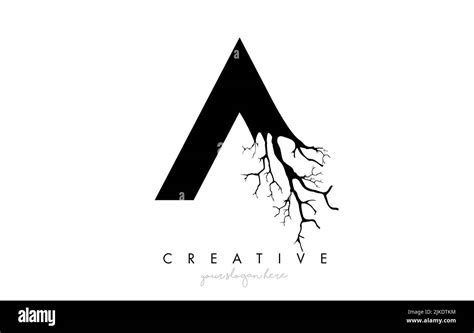 Letter A Design Logo with Creative Tree Branch. A Letter Tree Icon Logo ...