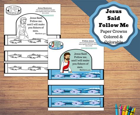 Printable Jesus Said Follow Me, Paper Crowns, Follow Jesus, Fishers of ...