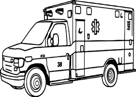 Ambulance coloring book to print and online