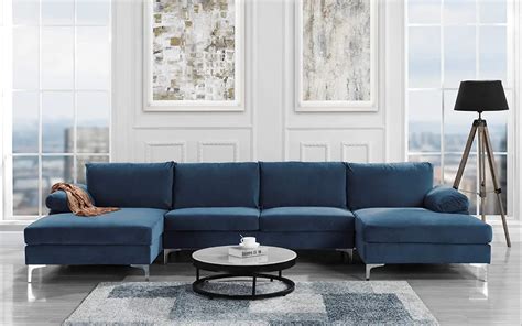 What Color Rug Goes with a Blue Couch - Decor Snob | Blue couch decor, Couch decor, U shaped ...