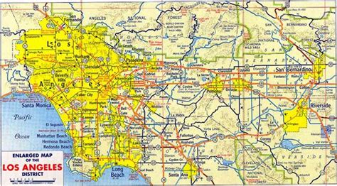 New LA - Large detailed road map of Los Angeles of 1955. Los Angeles large detailed road map of ...