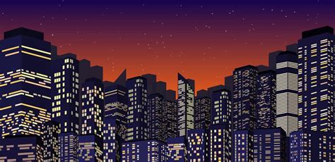 Premium Vector | Cityscape at night illustration