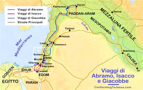 Mappa e Storia dei Viaggi di Abramo, Isacco e Giacobbe