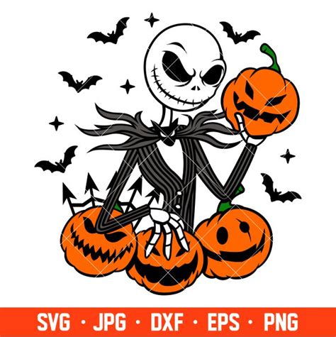 Jack Skellington Pumpkin Svg, Halloween Svg, Spooky Season Svg, Trick ...