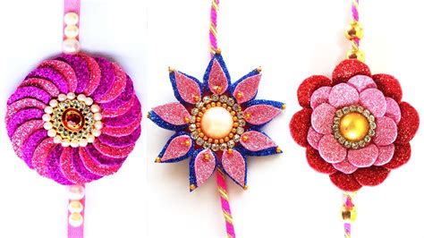 3 Awesome Homemade Rakhi Design from Glitter Sheets 2023 | How to Make ...