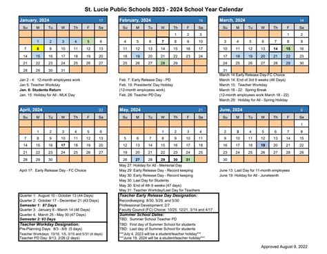 Saint Lucie Schools 2024 2024 Calendar - Charo DeeDee