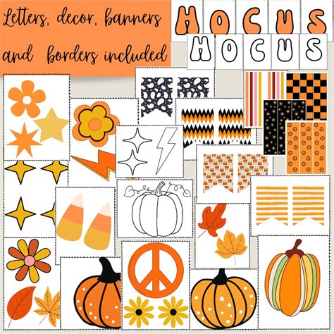 Fall/halloween Bulletin Board Kit Retro Halloween Classroom - Etsy