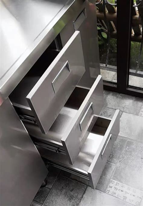 160cm with 3 Drawers Full Stainless Steel Kitchen Cabinet - Living Solution Pte Ltd