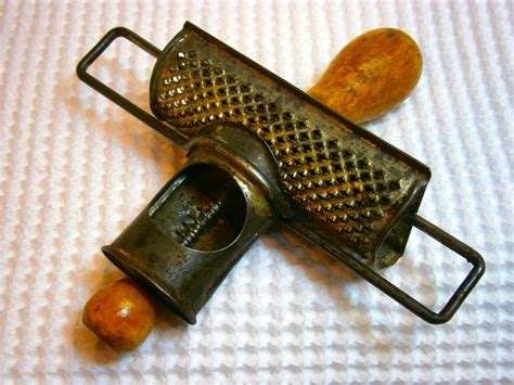 Antique Nutmeg Grater, Nutmeg Grinder, Mechanical Grater, Tin, Nutmeg Grinder, Spring Loaded ...