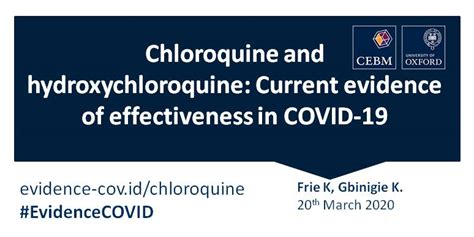 Chloroquine and hydroxychloroquine: Current evidence for their ...