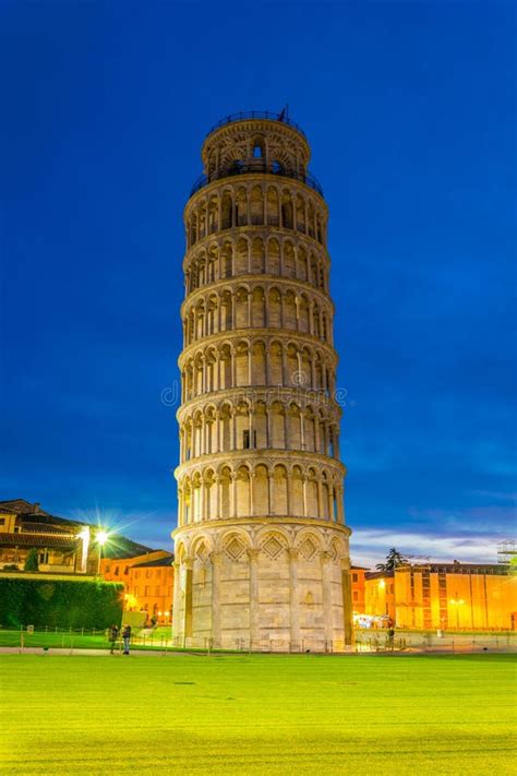 Night View of the Leaning Tower of Pisa in Italy...IMAGE Stock Image - Image of holiday, dome ...