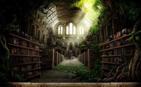 magic library - Google Search | Fantasy landscape, Fantasy places, Abandoned library