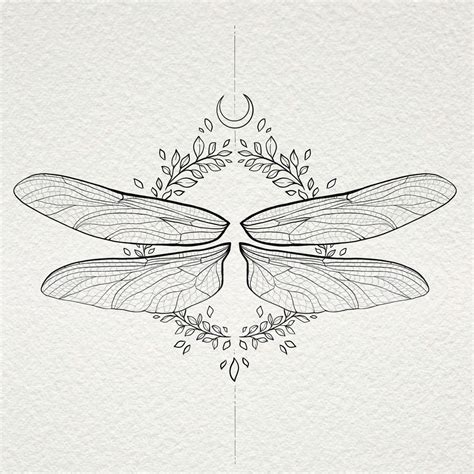 Delicate Dragonfly Wing Tattoo Art 🍃