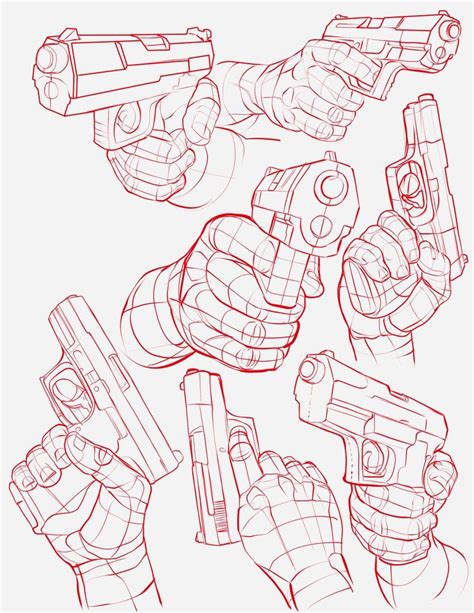 hand holding gun drawing reference - curiousgeorgepaintinggame