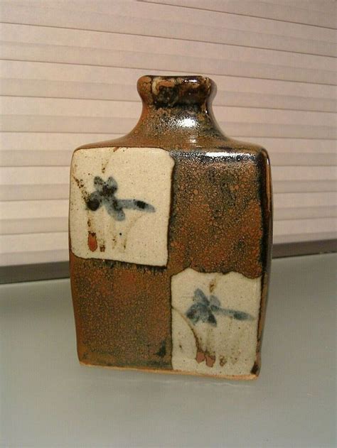 Shoji Hamada Style Bottle Vase Japanese Studio Mid Century Pottery ...