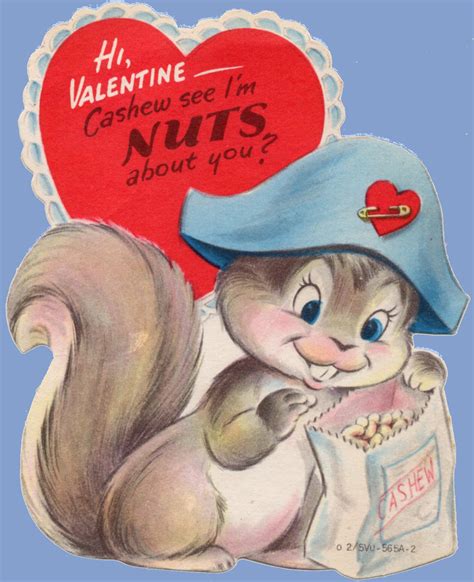 Vintage Valentine Museum: Animal - Squirrels Love Nuts