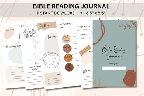 Bible Reading Journal Printable Bible Study Journal Meditation - Etsy