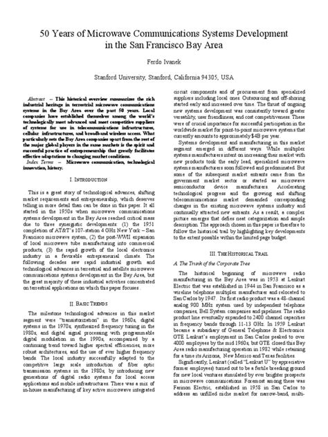 History of Microwave in The Bay Area | PDF | Microwave | Wi Max