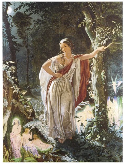 A Midsummer Night's Dream Hermia And The Fairies Painting by John Simmons