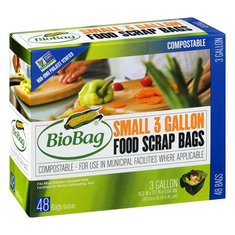 Bio Bag Compostable Small 3 Gallon Bags 48 Count by BioBag 1 Pack Free ...