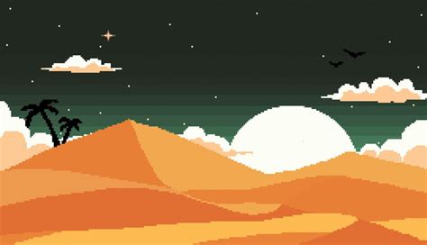 Pixel Art desert landscape, Camila Xiao | Pixel art, Pixel art characters, Artwork