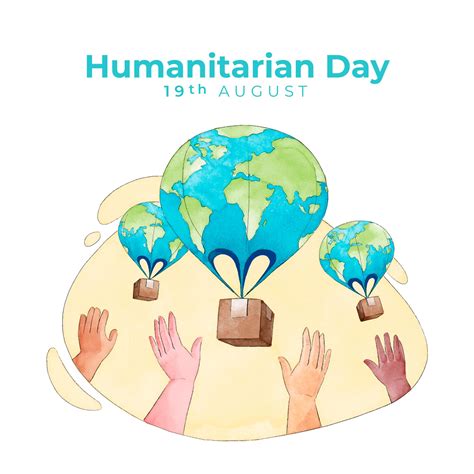 Hand drawn world humanitarian day poster - Download Free Vectors, Clipart Graphics & Vector Art