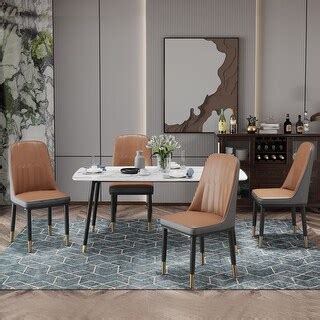 Modern Dining Chairs w/ Metal Plated Legs Side Chairs Suitable for ...