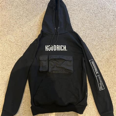 Hoodrich Black Fatal Hoodie Reflective Prints Small... - Depop