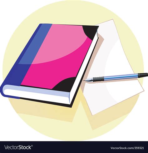 Book and pen Royalty Free Vector Image - VectorStock