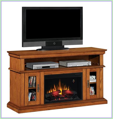 Golden Oak Electric Fireplace Tv Stand - Councilnet