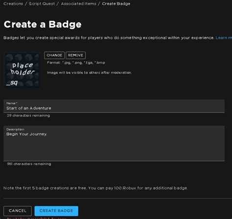 Badge Creations aren't working - Platform Usage Support - Developer Forum | Roblox