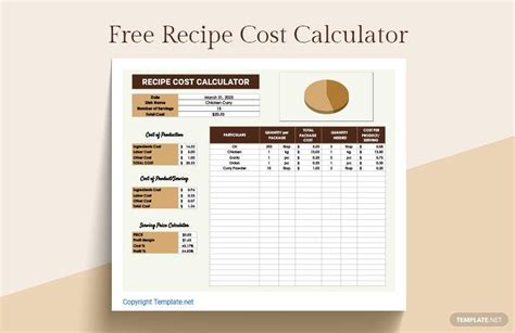 Free Recipe Cost Calculatorst-calculator - Google Sheets, Excel | Template.net