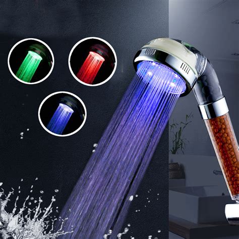 3 Colors Changing LED Light Shower Head Handheld Boosting Filtration Water Head – Alexnld.com