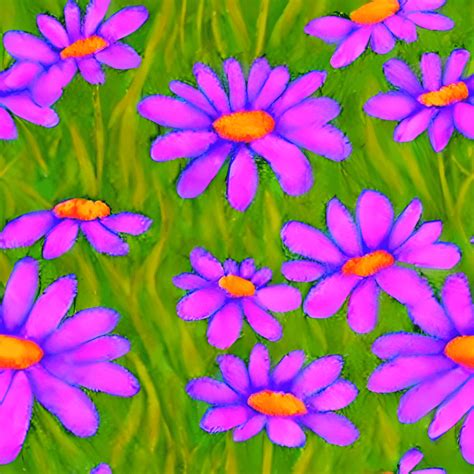 Purple Daisy Painting · Creative Fabrica