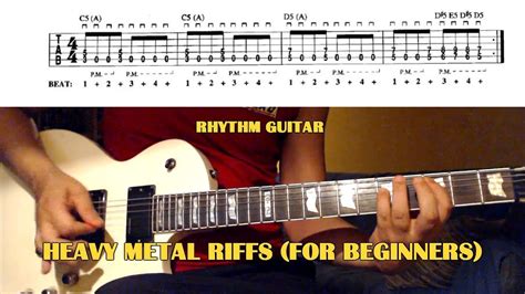 5 Heavy Metal Guitar Riffs (for beginners) GUITAR LESSON TUTORIAL with ...